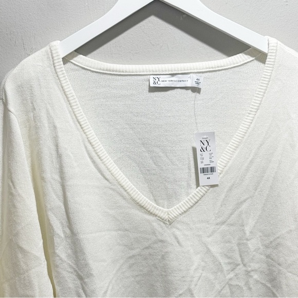 New NEW YORK & COMPANY Women’s Plus Size V-Neck Sweater Lightweight Size 4X - Picture 4 of 8